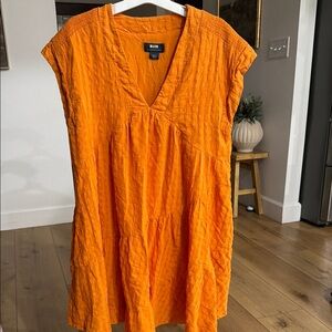 Orange V-Neck Dress
